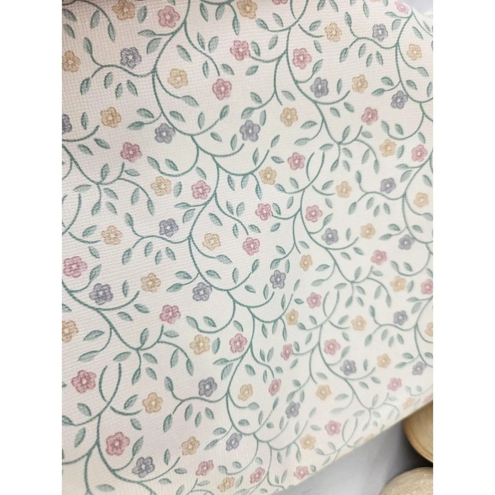 Vtg Village Wallpaper Double Roll New Floral Flowers Prepasted Vinyl Washable‎